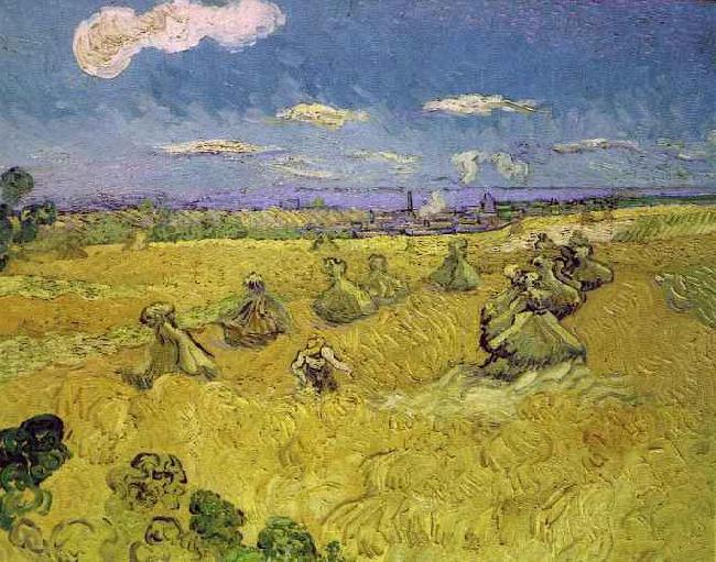 Vincent Van Gogh Wheat Stacks with Reaper Norge oil painting art
